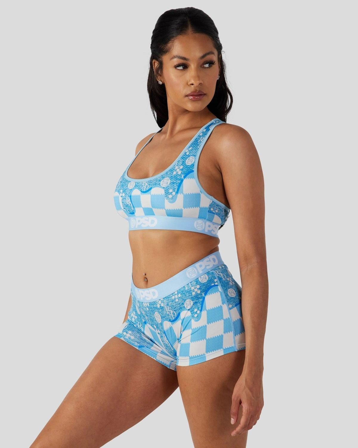 Sale PSD Blue Denim Drip - Sports Bra